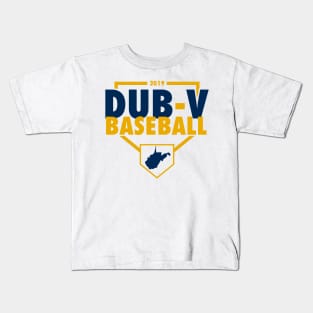 Dub V Baseball (White Background) Kids T-Shirt